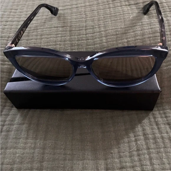 Dior Blue Cat-Eye Sunglasses with Brown Lenses - Picture 1 of 6